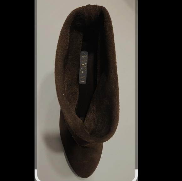 Brown Suede Makron Ankle Boots with 3" heel.  Like new! - Picture 5 of 5